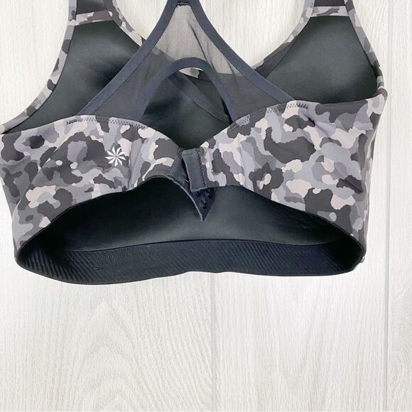 Athleta | Gray Scale Animal Print Advance Sports Bra Size 36D - Picture 5 of 11